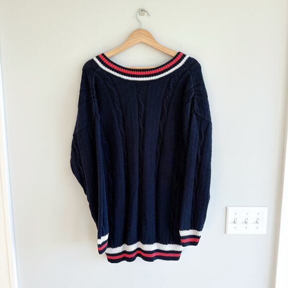 Vintage Best American Clothing Co. Cable-Knit Button Front Cardigan Blue M - Picture 2 of 7